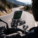 Telefonholder til motorcykel og cykel med vibrationsdæmper Kugleled 360° Til telefoner 5,5–7 tommer Styr 22–32 mm Aluminium CNC Grå 3