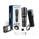 Teleobiectiv pentru mobil Zoom 20-40x Monocular cu focalizare manuală Corp din aluminiu Optică K9 Suport pentru telefon Negru pentru iOS și Android 1