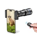 Teleobiettivo per mobile Zoom 20-40x con telecomando Bluetooth Monocolo Messa a fuoco manuale Corpo in alluminio Ottica K9 Nero per iOS e Android 1