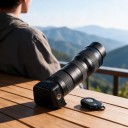 Teleobjektiv für Mobilgeräte Zoom 20-40x mit Bluetooth-Fernauslöser Monokular Manuelle Fokussierung Aluminiumgehäuse Optik K9 Schwarz für iOS 4