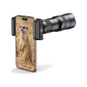 Τηλεφακός για κινητό Zoom 20-40x Μονοκλινός Με χειροκίνητη εστίαση Αλουμινένιο σώμα Οπτική K9 Στήριγμα για τηλέφωνο Μαύρο για iOS και Android 2