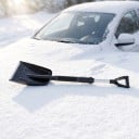 Telescopic Snow Shovel 71 to 86 cm Foldable into 3 Parts Aluminium Rod Foam Grip D Handle Width 21.5 cm For Car 4