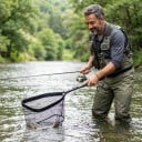 Teleskopický podberák na ryby Skladacia hlava a trojdielna tyč 120 cm Rybárska sieť s penovou rukoväťou a karabínou Na lov z brehu aj z loďky 7