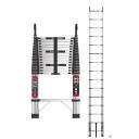 Teleskopleiter 4,4 m Edelstahl Klappkonstruktion 14 Sprossen Tragfähigkeit 150 kg Sicherheitsverschlüsse und Haken 1