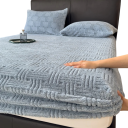 Téli plüss feszített lepedő 90 x 200 cm Rugalmas lepedő matracra Dombornyomott minta Puha meleg lepedő 5