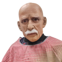 Teljes fejű latex maszk reális férfi arc szürke szakállal haj nélkül Halloweeni jelmez parti farsangi kiegészítő 3