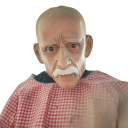 Teljes fejű latex maszk reális férfi arc szürke szakállal haj nélkül Halloweeni jelmez parti farsangi kiegészítő 4