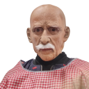 Teljes fejű latex maszk reális férfi arc szürke szakállal haj nélkül Halloweeni jelmez parti farsangi kiegészítő 6