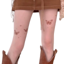 Tělové punčocháče dámské s potiskem motýlů a hvězdiček, univerzální velikost, tenký hedvábný úplet, na cosplay, JK i denní nošení 2