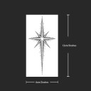 Temporäres, wasserfestes Tattoo, achtzackiger Stern, 12 x 6 cm, moderner Stil, gefälschtes Körpertattoo, geometrisches Design, langlebiges, temporäres Tattoo für 15 Tage 3