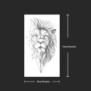 Temporäres, wasserfestes Tattoo, geometrischer Löwe, 14 x 8 cm, Fake-Körpertattoo, stilvolles Löwentattoo, langlebiges temporäres Tattoo für 15 Tage 3
