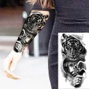 Temporary Waterproof Tattoo 11.5 x 21 cm Tiger with Woman Modern Realistic Design Lasts up to 15 Days Easy Application Body Tattoo 2