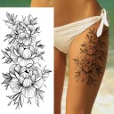 Temporary Waterproof Tattoo 9.6 x 19 cm Delicate Floral Pattern Ladies' Body Decoration Self-Adhesive Skin Tattoo Elegant Design 2