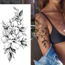 Temporary Waterproof Tattoo 9.6 x 19 cm Delicate Floral Pattern Women's Body Decoration Stick-On Tattoo for Skin Elegant Design 2