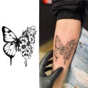 Temporary Waterproof Tattoo Butterfly and Flowers 10 x 8 cm Delicate Fake Body Tattoo Romantic Design Durable Temporary Tattoo for 15 Days 3