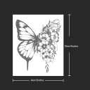 Temporary Waterproof Tattoo Butterfly and Flowers 10 x 8 cm Delicate Fake Body Tattoo Romantic Design Durable Temporary Tattoo for 15 Days 4