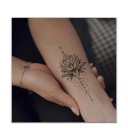 Temporary Waterproof Tattoo Lotus 17 x 8 cm Fake Tattoo Lasting 15 Days Lotus Flower Elegant Design For Men and Women Temporary Body Decoration 3