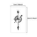 Temporary Waterproof Tattoo Sticker Compass and Clock 5 x 8 cm Long-Lasting Tattoo for Arms for Men and Women Easy Application 3