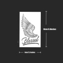 Temporary Waterproof Tattoo Wings and the Inscription Blessed 10 x 6 cm Fake Body Tattoo Motivational Text Tattoo Lasting for 15 Days 2