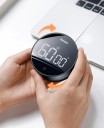 Temporizador de cozinha digital Baseus preto 82 x 33 mm ecrã LED 99 minutos Controlo rotativo 3 níveis de volume Magnético 2
