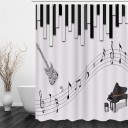 Tenda da doccia con motivo pianoforte 7