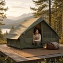 Tenda de campismo insuflável espaçosa em forma de casa 300 x 210 x 200 cm com bomba e saco de transporte Verde Para campismo e passeios na natureza 5