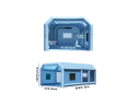 Tenda gonfiabile portatile per veicoli grandi 10 x 6,4 x 4,5 m blu con ventilatori e ancoraggi per assistenza e verniciatura di attrezzature 2