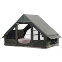 Tenda insuflável em forma de casa com grande entrada e janelas com rede 300 x 210 x 200 cm com bomba e saco Verde Para acampamento e casa de campo 4
