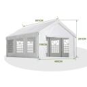 Tenda per auto e giardino 4 x 6 m bianca con porte scorrevoli anteriori e posteriori resistente alle intemperie per auto e feste 3