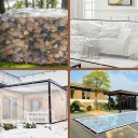 Tenda trasparente impermeabile 300 × 300 cm rinforzata in plastica cerata per terrazza, pergola, giardino e isolamento delle piante 3