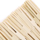 Tenedores de bambú desechables 9 cm 100 unidades de bambú natural Tenedores de cóctel de madera clara para frutas, postres y utensilios de mesa 2