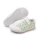 Tenis de criança com fecho de velcro e atacadores Unisex calçado têxtil Sola de borracha com picos Sola branca com padrão verde Para desporto 1