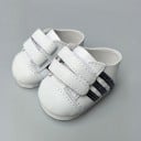 Tenisi cu arici pentru păpuși de până la 43 cm din piele PU cu două benzi și dungi decorative pe lateral Talpa 7,5 x 3,7 cm Încălțare ușoară 1