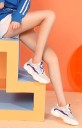 Tenisi pentru femei cu talpă ondulată masivă Tenisi cu șireturi în stil sportiv Piele naturală și microfibră cu părți din plasă 6