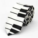 Tenká unisex kravata s motivem piana 145 x 5 cm Stylová hudební kravata Moderní úzká vázanka Elegantní doplněk pro muzikanty, koncerty 2