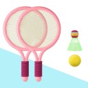 Tennisrackets 39 x 23,5 cm 2 stuks Kunststof PP voor kinderen en volwassenen met een bal van 5 cm en een badminton shuttle van 7 x 8 cm Ideaal 2