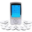 TENS EMS elektrostimulátor svalů 16 režimů 20 úrovní intenzity 9,5 cm USB dobíjecí stříbrný dvoukanálový masér na bolesti zad krku 2
