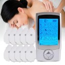 TENS EMS elektrostimulátor svalů 16 režimů 20 úrovní intenzity 9,5 cm USB dobíjecí stříbrný dvoukanálový masér na bolesti zad krku 3