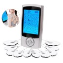 TENS EMS elektrostimulátor svalů 16 režimů 20 úrovní intenzity 9,5 cm USB dobíjecí stříbrný dvoukanálový masér na bolesti zad krku 5