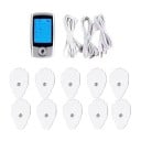 TENS EMS elektrostimulator til muskler 16 programmer 20 intensitetsniveauer 9,5 cm USB genopladelig sølvfarvet to-kanals massager 1