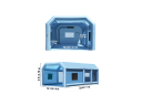 Tente de travail gonflable portable fermée 7 x 4 x 2,75 m bleue avec ventilateurs et ancrages pour peinture 2