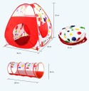 Tente pour enfants avec tunnel - Pois 2