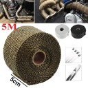 Tepelná izolačná páska na výfuk 5 m x 5 cm, ochranná omotávka svodov a potrubí, termo páska pre moto auto tuning so stahovacími páskami 5