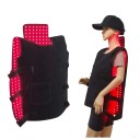Terapie infračerveným světlem na celé torzo 753 LED 660 a 850 nm 82 x 50 cm s ovladačem a kapsami černá zdravotní pomůcka na záda i hruď 3