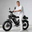 Terenowe elektrokolo Fat bike Motor 250 W Bateria 48 V 20 Ah Lusterka i kierunkowskazy Hydrauliczne hamulce Shimano 7 biegów Czarne Do terenu 2