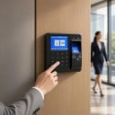Terminal de asistencia con lector de huellas dactilares y tarjetas RFID Capacidad 1000 huellas 106 x 34 x 106 mm USB y Wiegand Negro Para asistencia 6