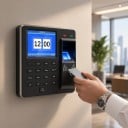 Terminal de ponto com leitor de impressões digitais e cartões RFID Capacidade 1000 impressões 106 x 34 x 106 mm USB e Wiegand Preto Para ponto 3
