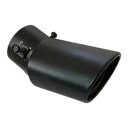 Terminale di scarico 2,5" 6,3 cm Curvo Uscita ovale inclinata Acciaio inossidabile Nero opaco Lunghezza 14,5 cm Fissaggio a vite senza saldatura 1