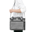 Termo bolsa cinza 23x31x19 cm Isolamento para alimentos Bolsa de almoço Fecho de zip Estrutura espaçosa Cor estilosa Para o trabalho e para viagens 8