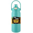 Termo con pajita 800 ml Acero inoxidable Botella térmica de doble pared para bebidas frías y calientes Botella térmica con pajita Tapa 9